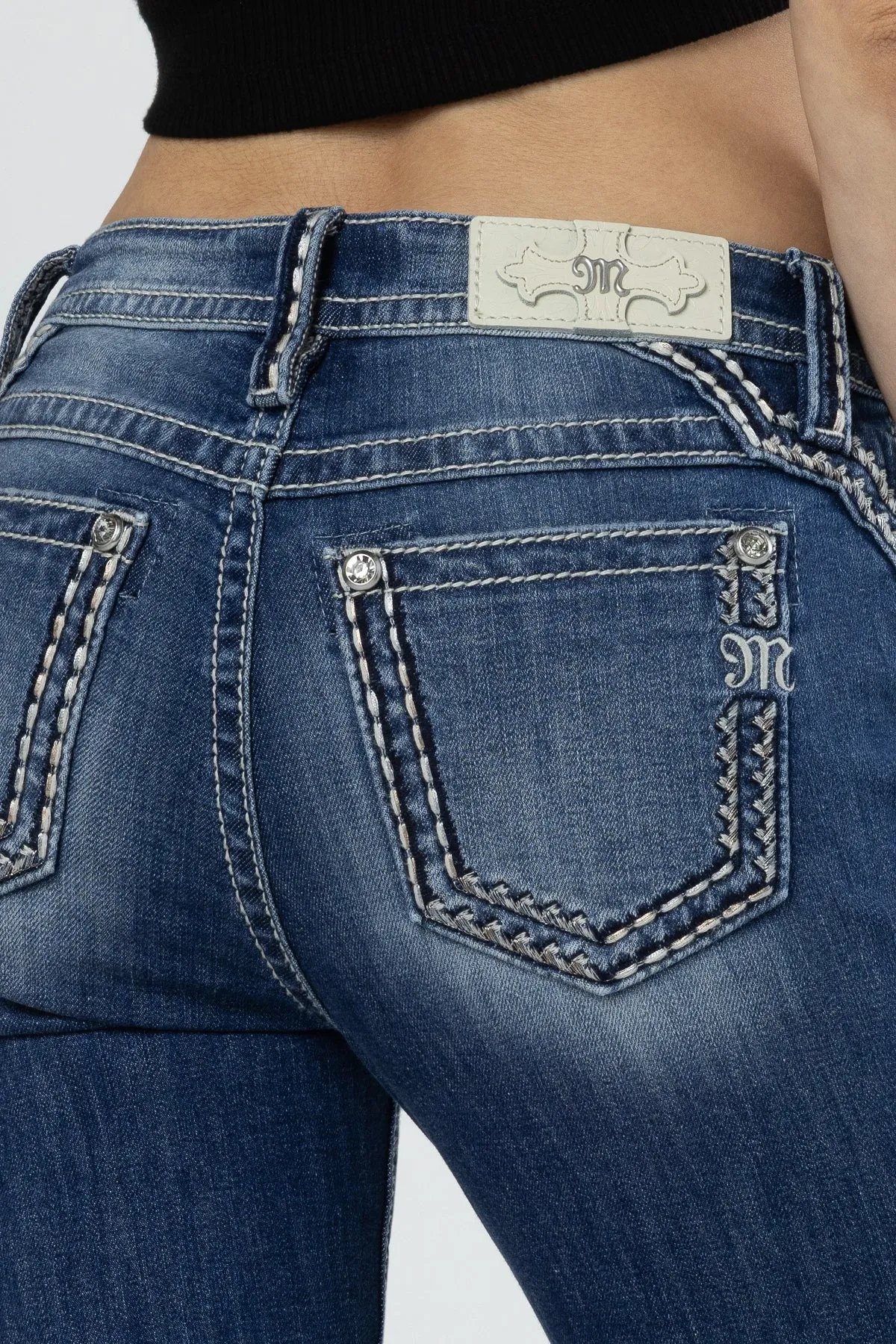 Subtle Silver and Bronze Bootcut Jeans