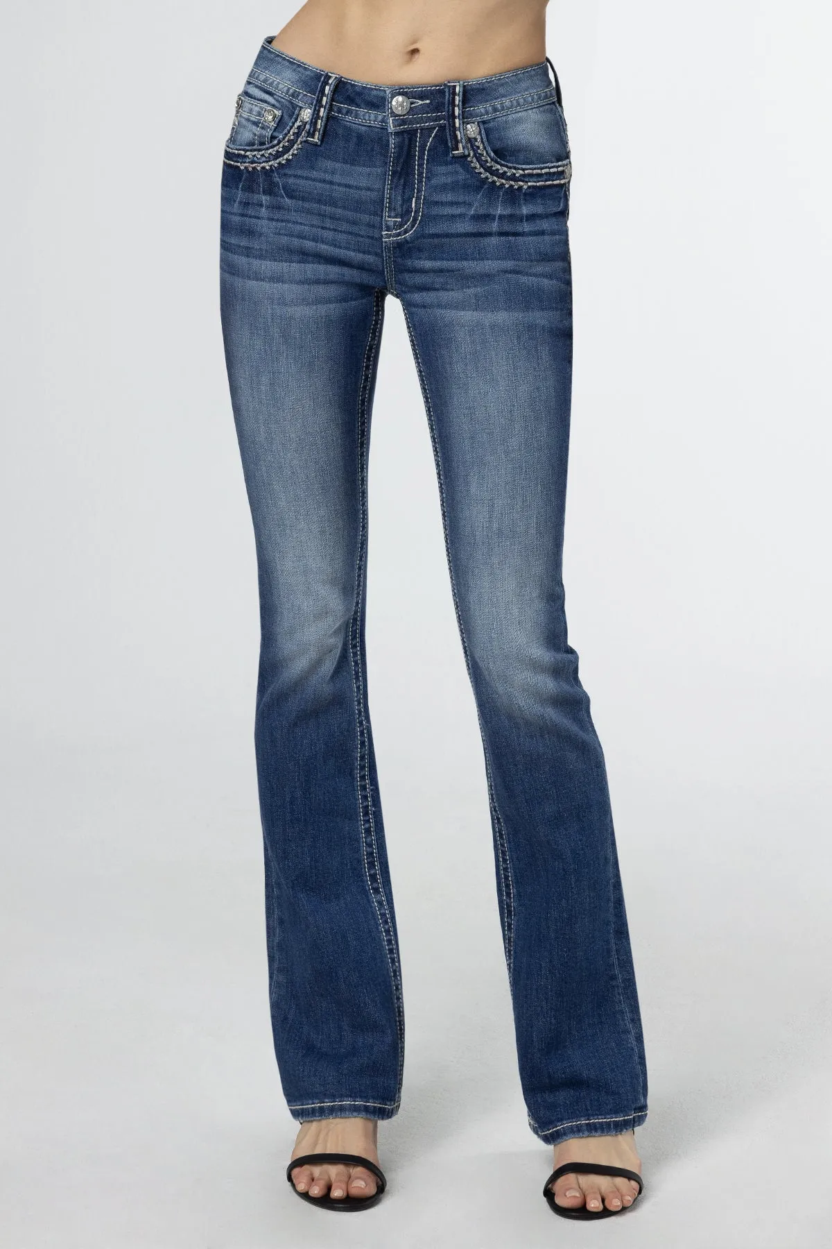 Subtle Silver and Bronze Bootcut Jeans