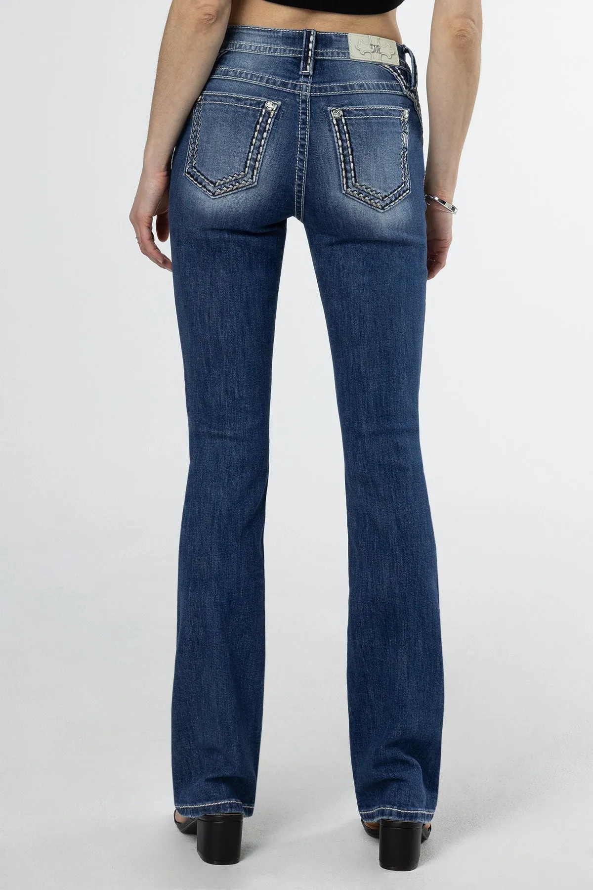 Subtle Silver and Bronze Bootcut Jeans