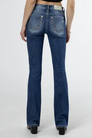 Subtle Silver and Bronze Bootcut Jeans