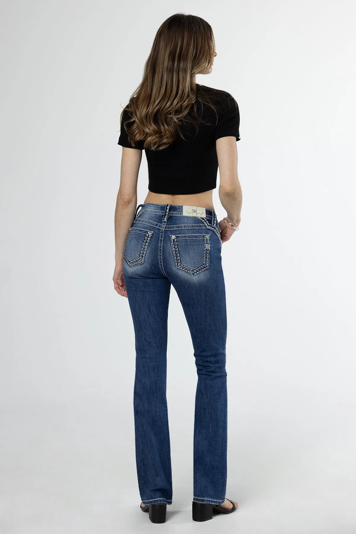 Subtle Silver and Bronze Bootcut Jeans