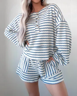 Subtle Statement Striped Pullover - Blue