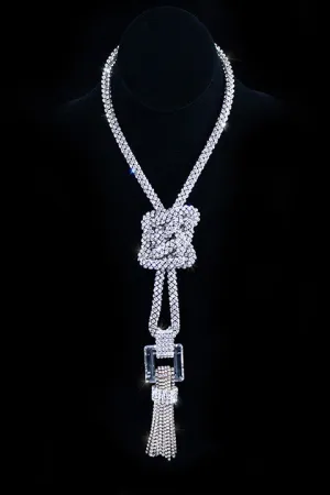 Swarovski Crystal Mesh Good Luck Knot Necklace