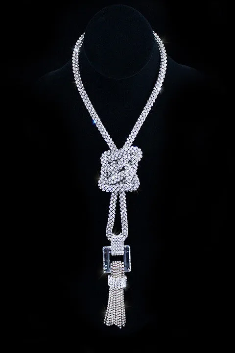 Swarovski Crystal Mesh Good Luck Knot Necklace