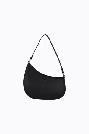 Swerve Asymmetrical Shoulder Bag Black Pebble / Gold