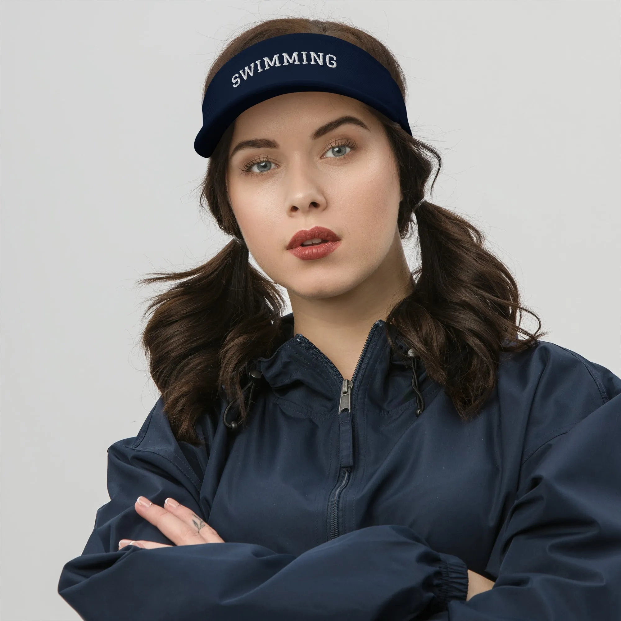 Swimming Embroidered Visor