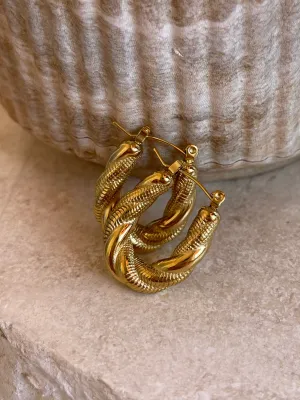 SWIRL ROUNDED EARRINGS