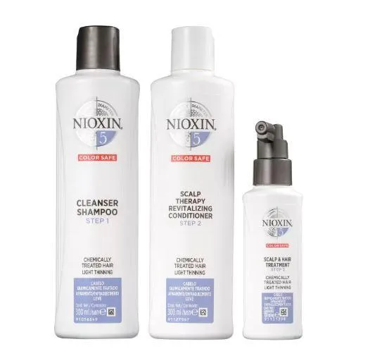 System 5 Chemically Treated Hair Light Tuning Treatment 3 Products - Nioxin