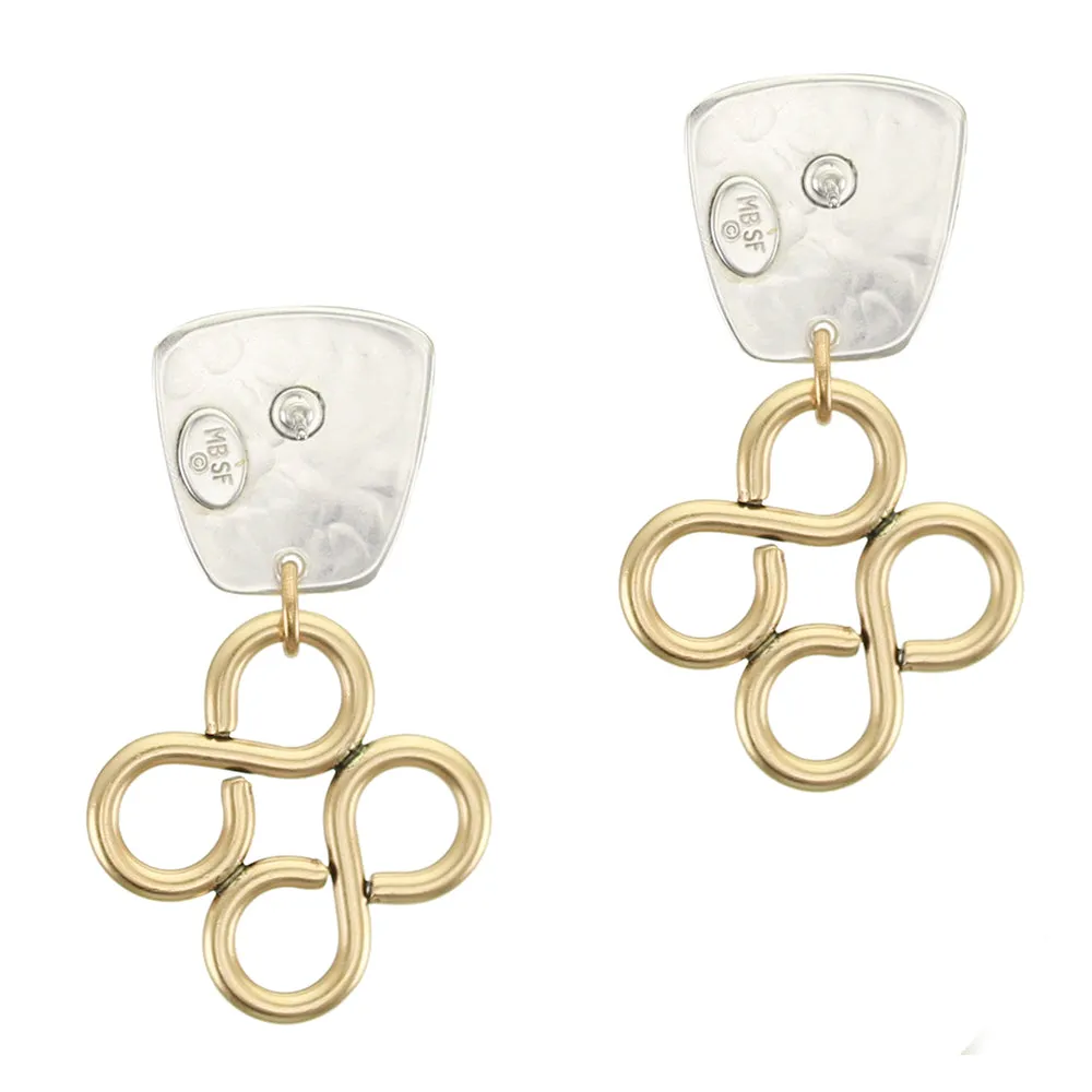 Tapered Square with Double Infinity Clip or Post Earrings