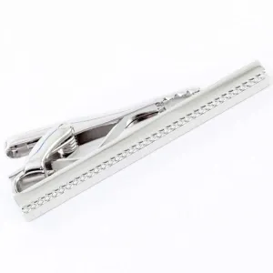 Tateossian Men's Silver Tie Bar Engraved with Subtle Design