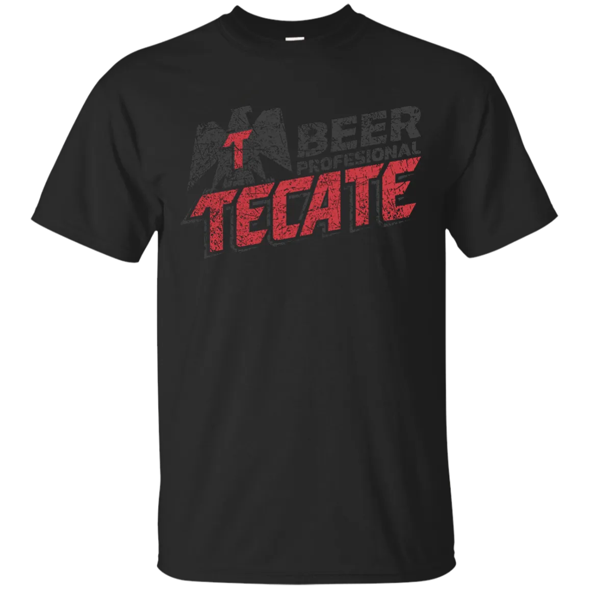 Tecate Beer T-Shirt Custom Designed Color Worn Label Pattern
