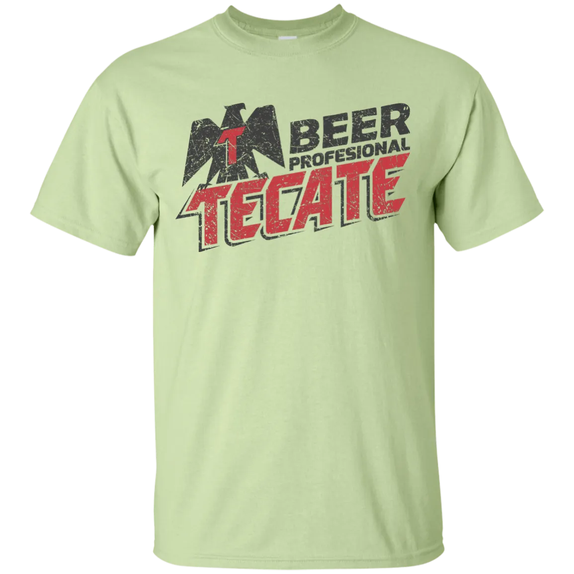 Tecate Beer T-Shirt Custom Designed Color Worn Label Pattern