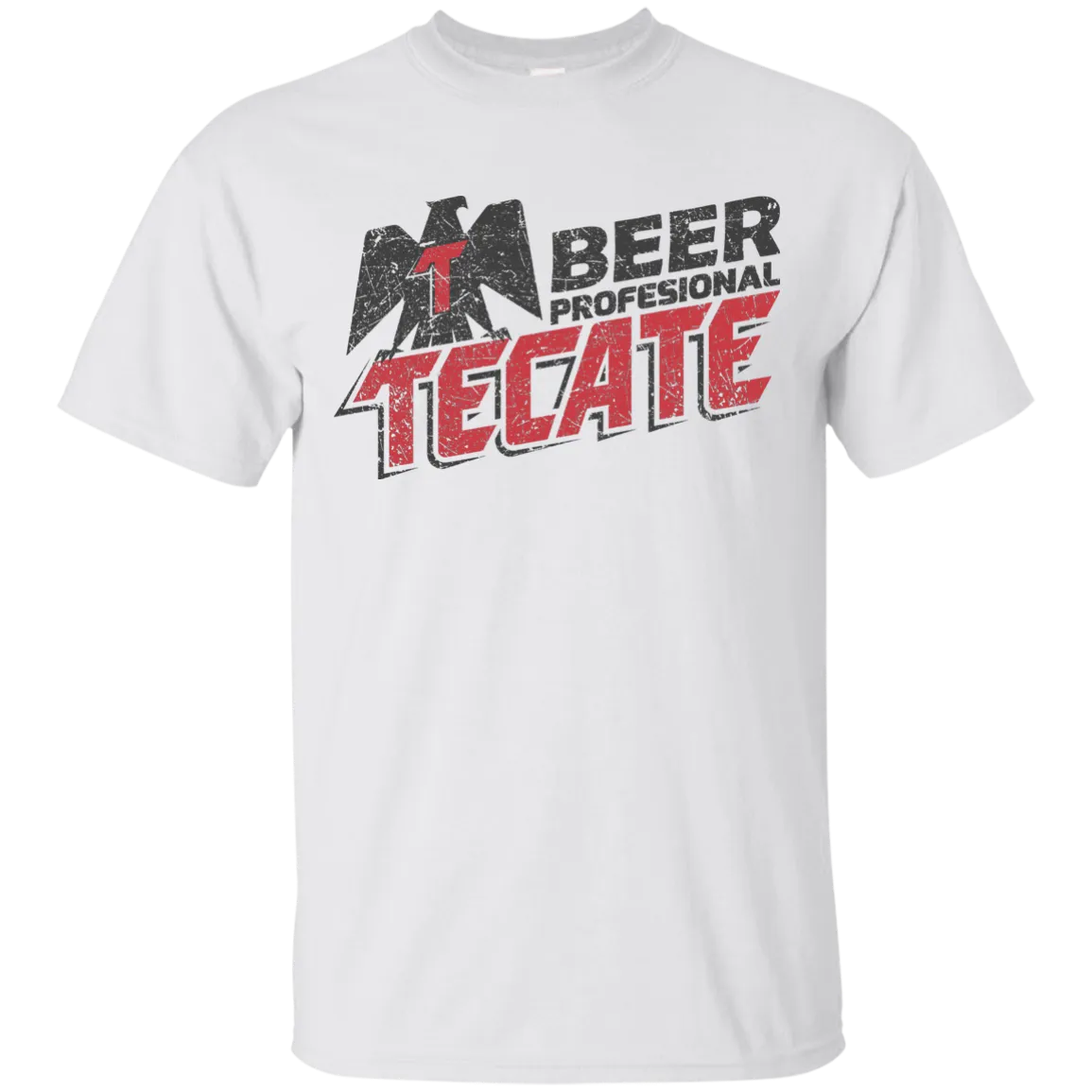 Tecate Beer T-Shirt Custom Designed Color Worn Label Pattern