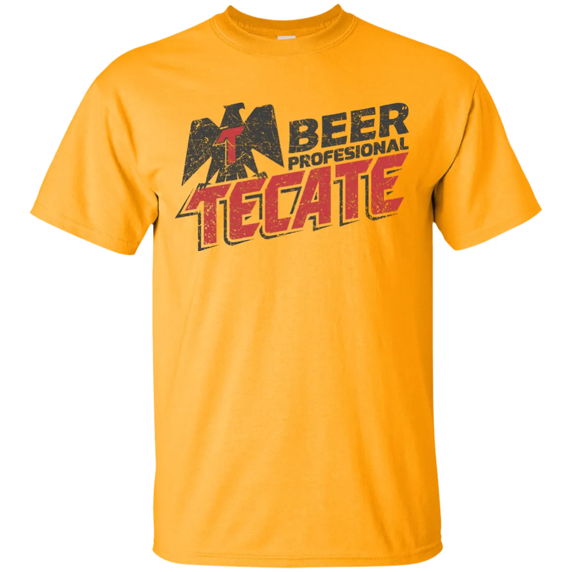 Tecate Beer T-Shirt Custom Designed Color Worn Label Pattern