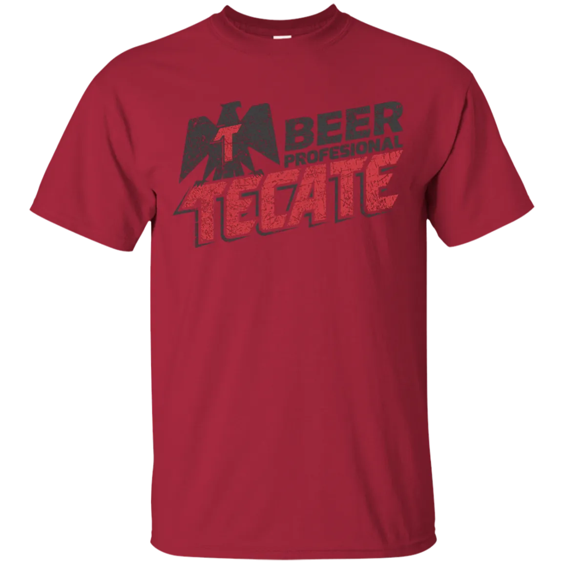 Tecate Beer T-Shirt Custom Designed Color Worn Label Pattern