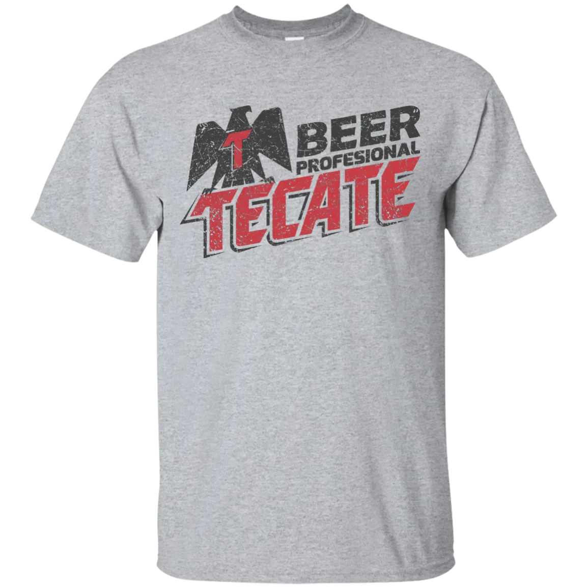 Tecate Beer T-Shirt Custom Designed Color Worn Label Pattern