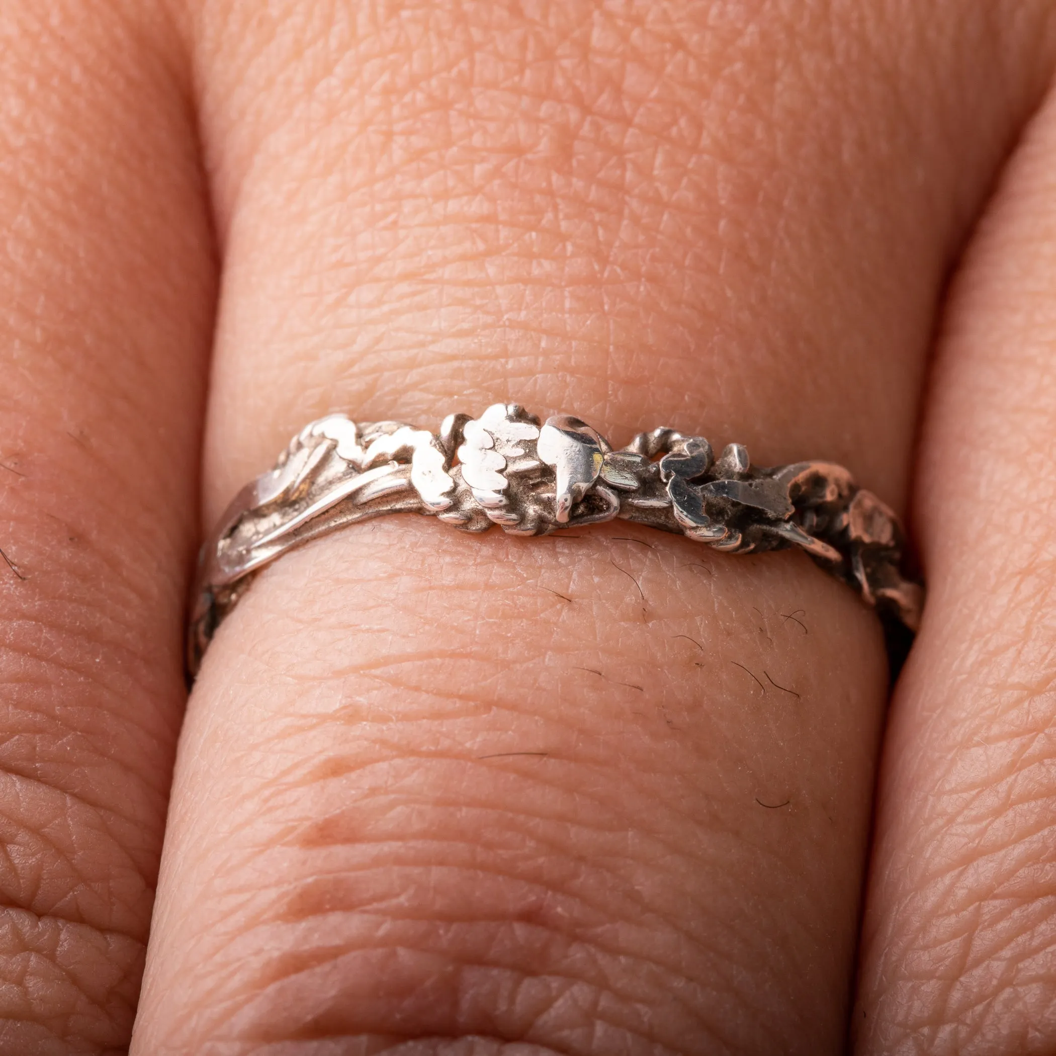 Textured Twist Silver Ring