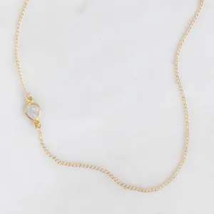 The Asymmetrical Salt and Pepper Diamond Slice Necklace | Yellow Gold Filled