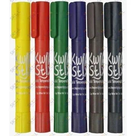 The Pencil Grip Kwik Stix Solid Tempera Paint Thin Stix Classic  - Set of 6