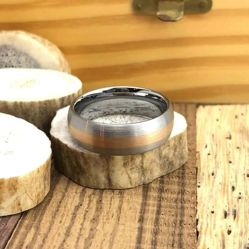 The Snazzy | Rose Gold Wedding Band for Men