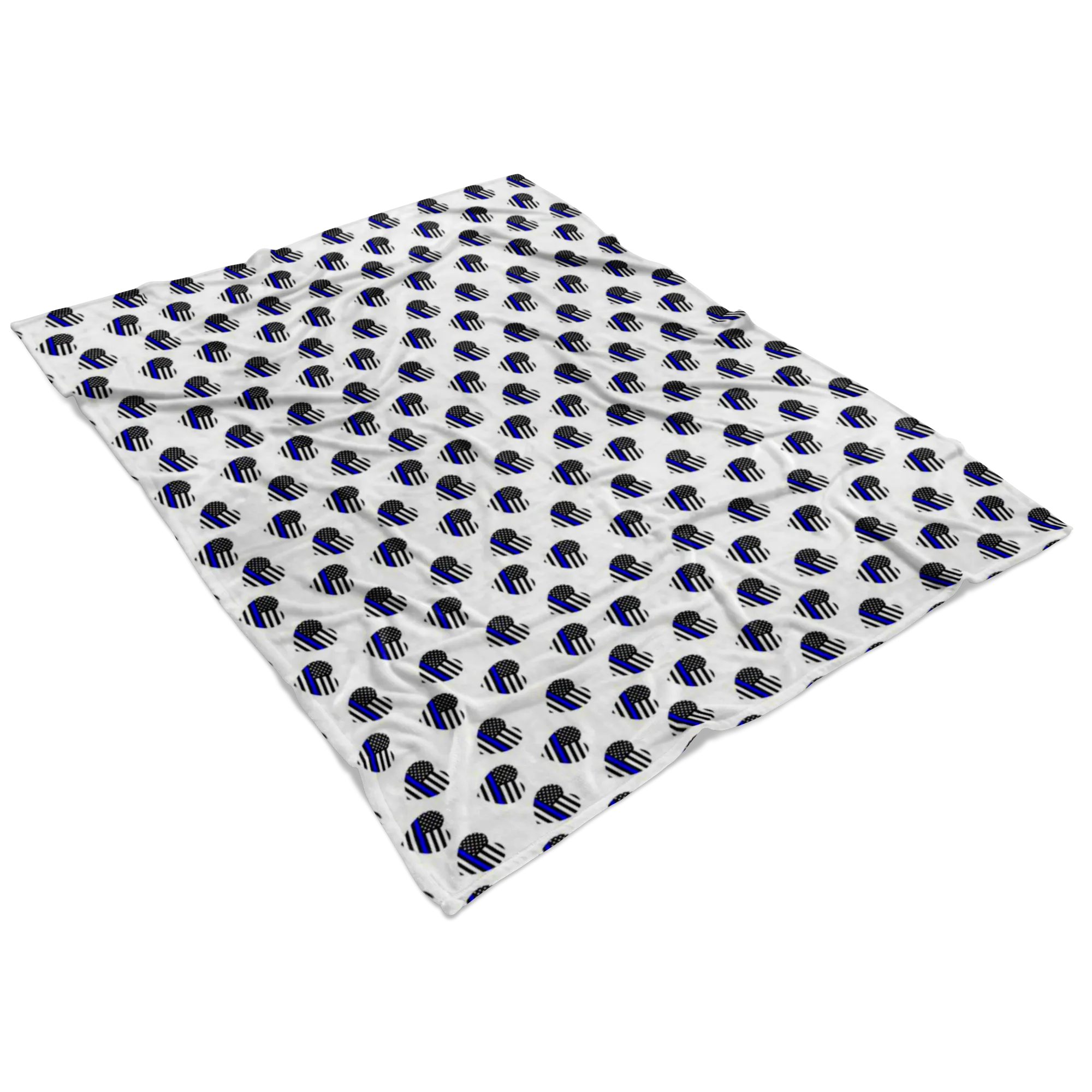 Thin Blue Line Hearts Fleece Blanket