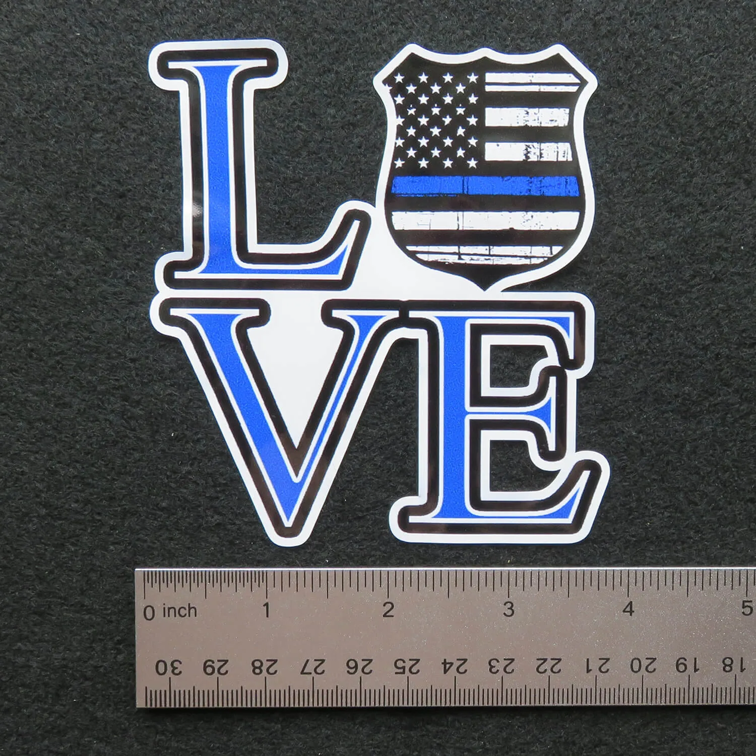 Thin Blue Line LOVE Police Badge Vinyl Decal