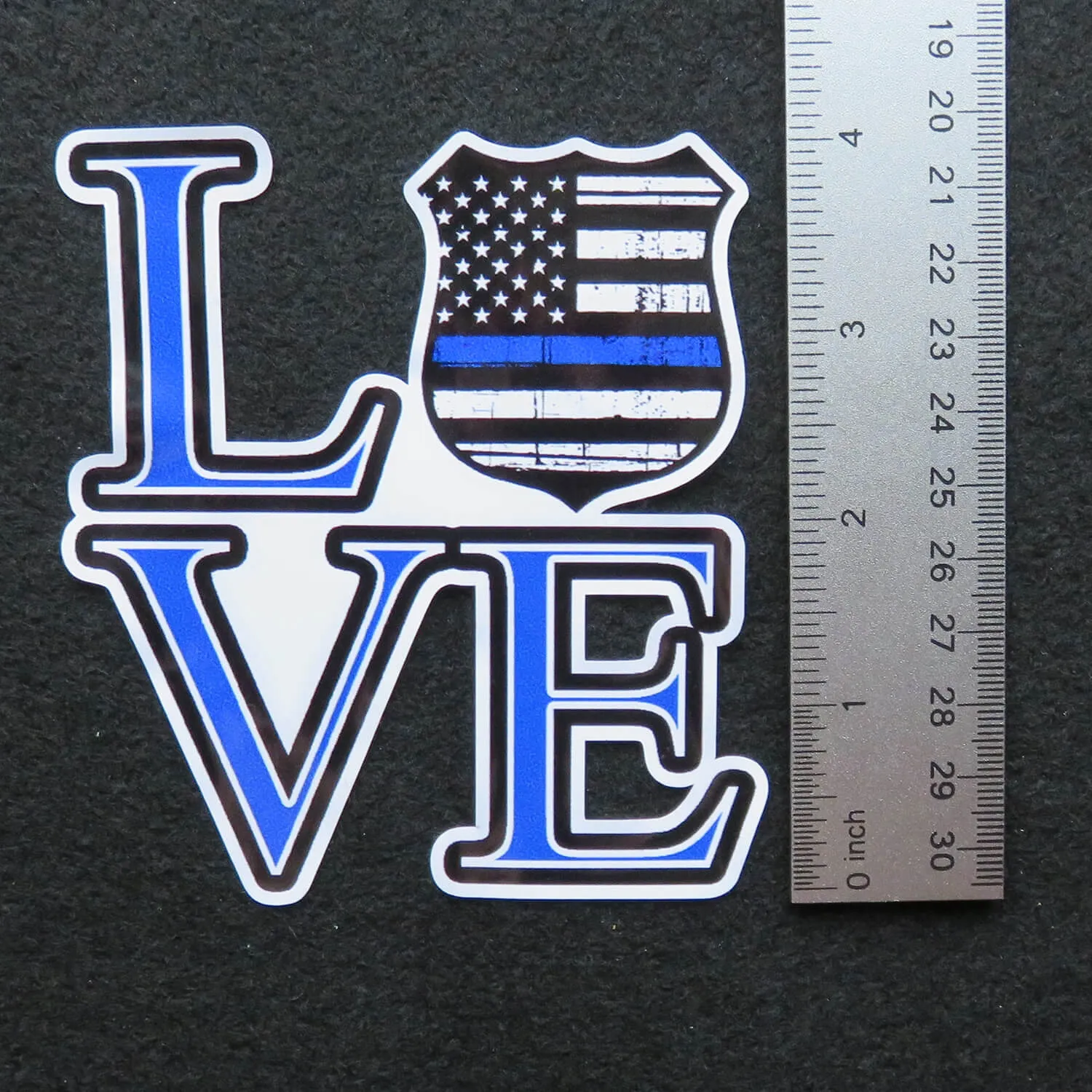 Thin Blue Line LOVE Police Badge Vinyl Decal