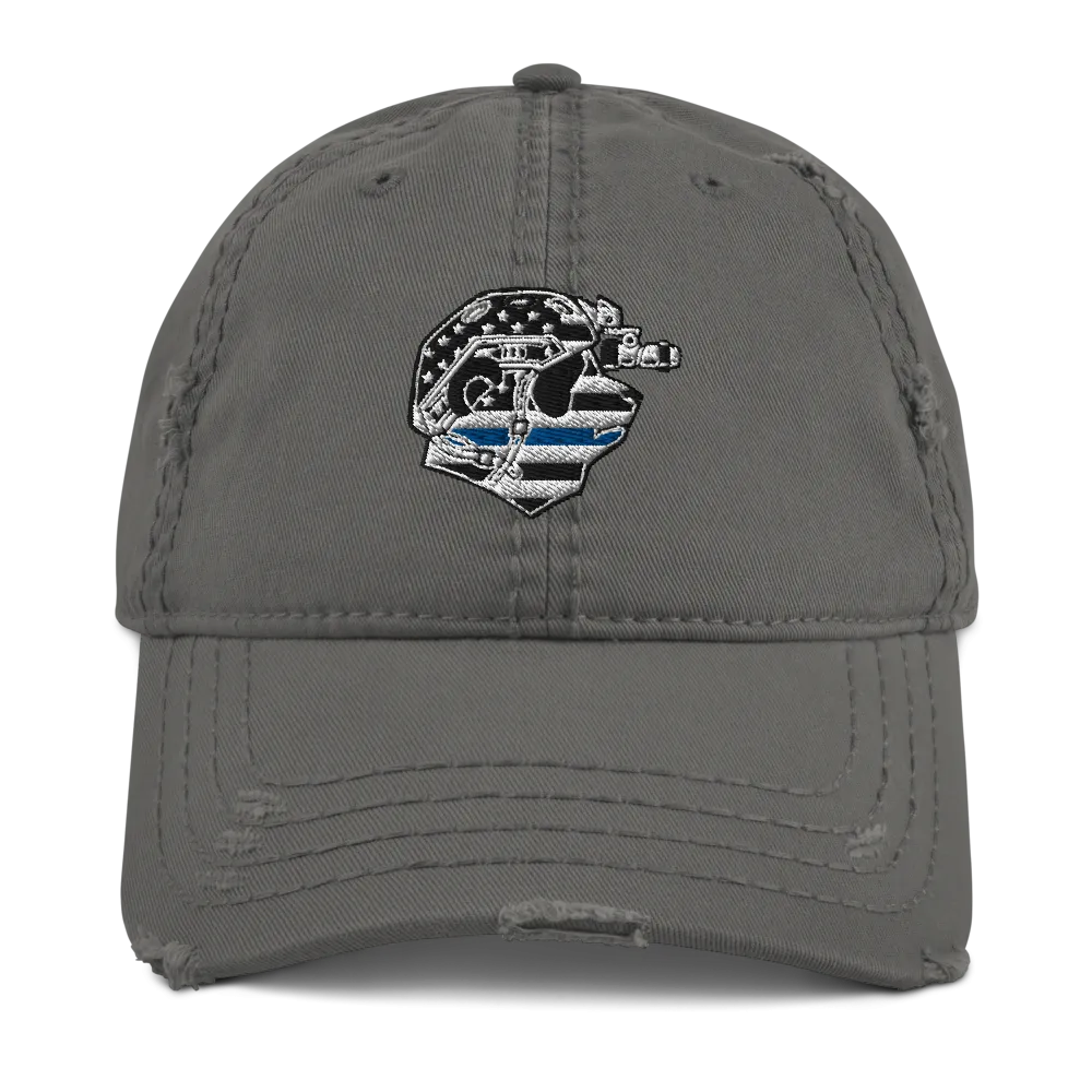 Thin Blue Line Panda Distressed Dad Hat