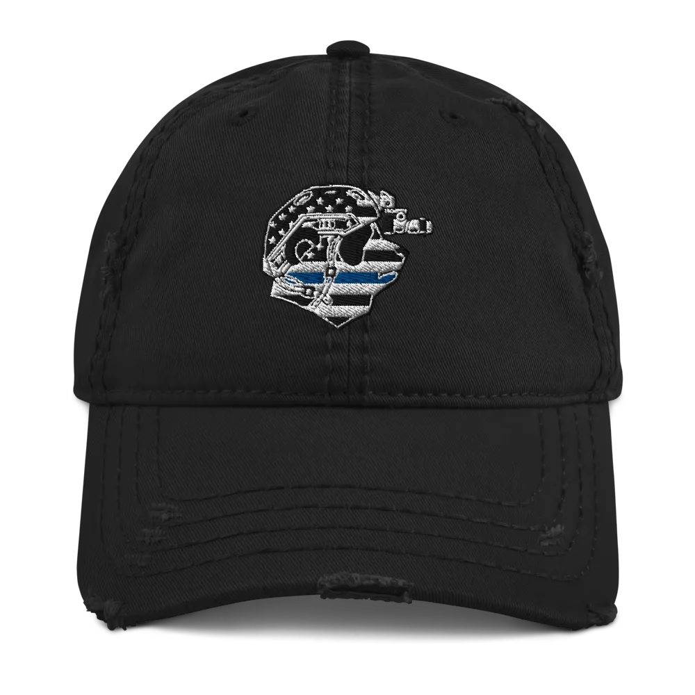 Thin Blue Line Panda Distressed Dad Hat