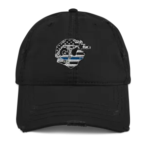 Thin Blue Line Panda Distressed Dad Hat