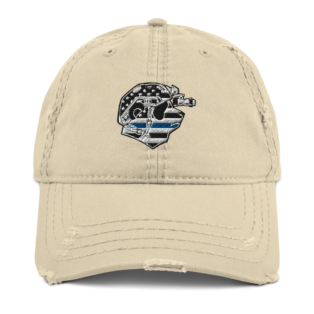 Thin Blue Line Panda Distressed Dad Hat