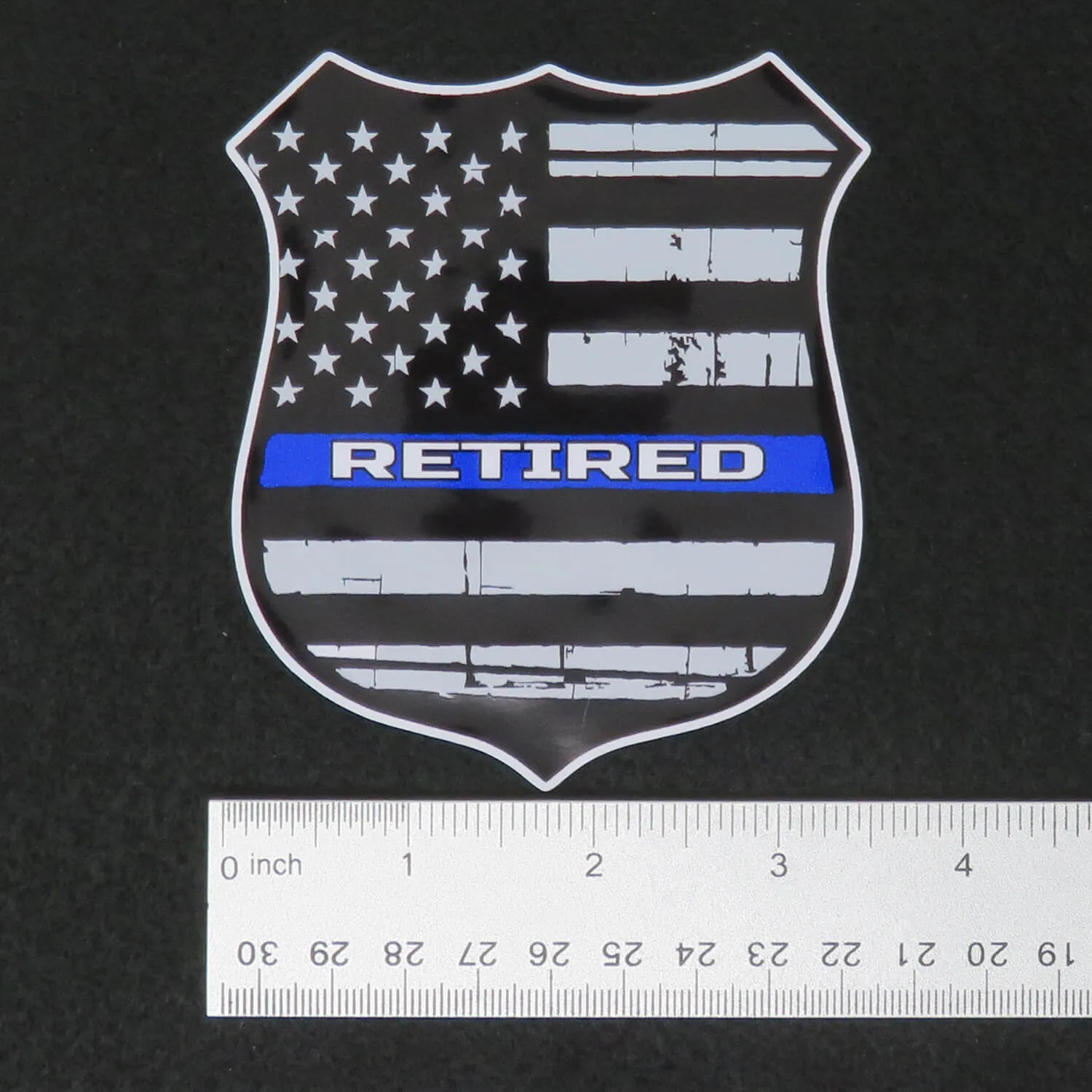 Thin Blue Line Police Badge Retired Vinyl Decal