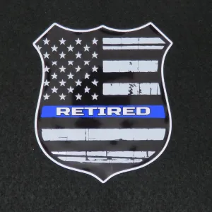 Thin Blue Line Police Badge Retired Vinyl Decal