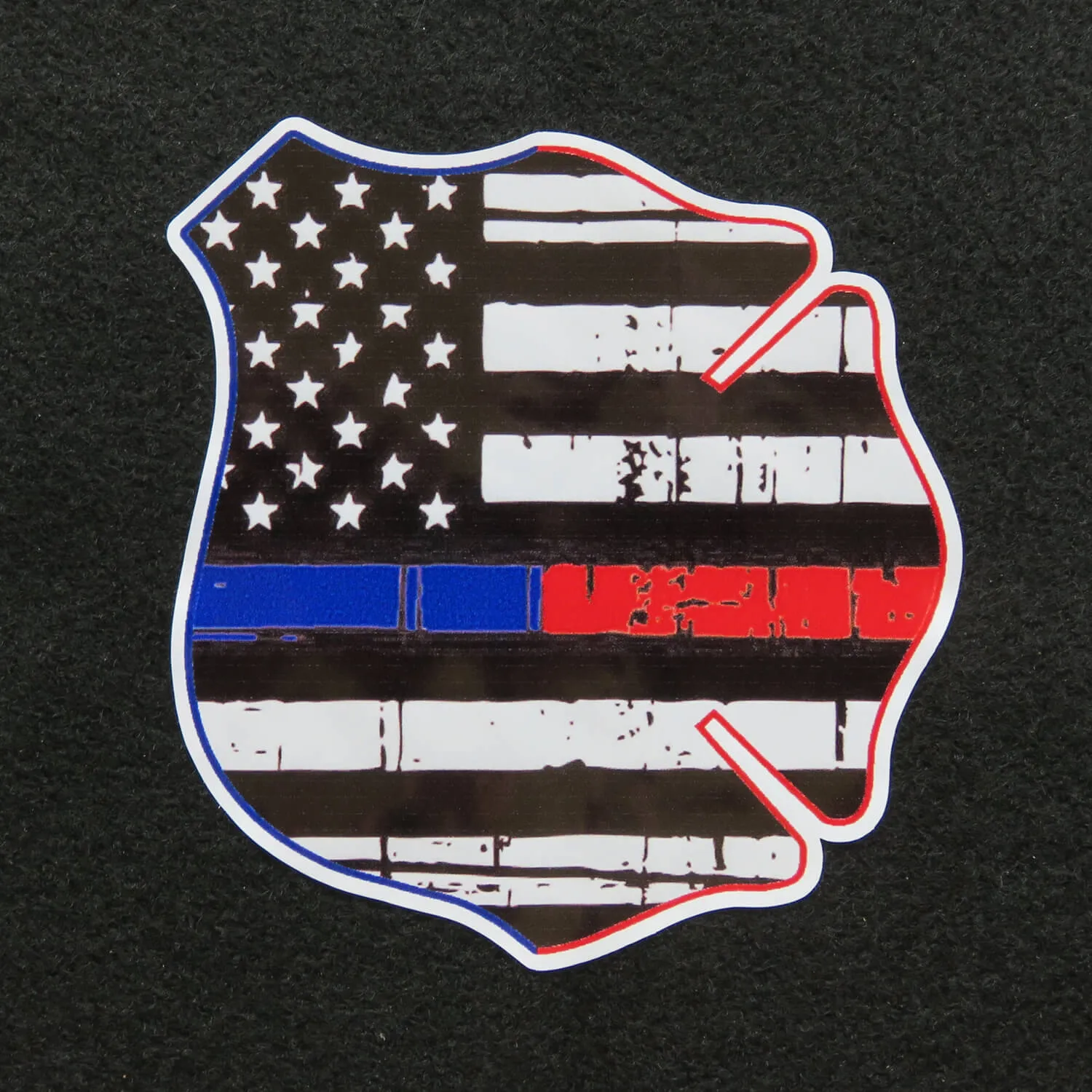 Thin Blue Red Line Police Fire Mashup Vinyl Decal