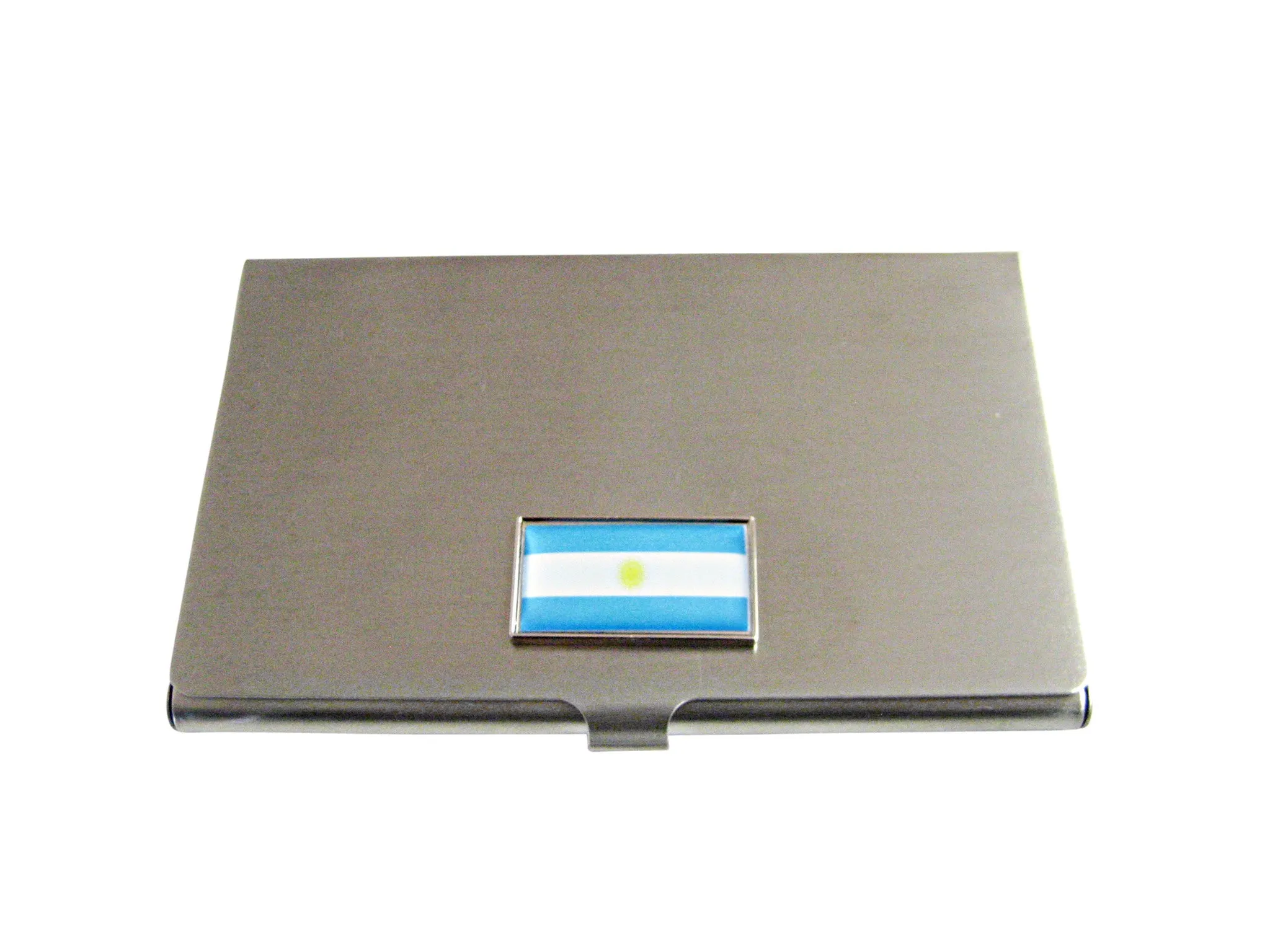 Thin Bordered Argentina Flag Pendant Business Card Holder