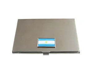 Thin Bordered Argentina Flag Pendant Business Card Holder