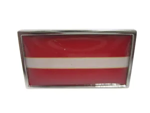 Thin Bordered Latvia Flag Adjustable Size Fashion Ring