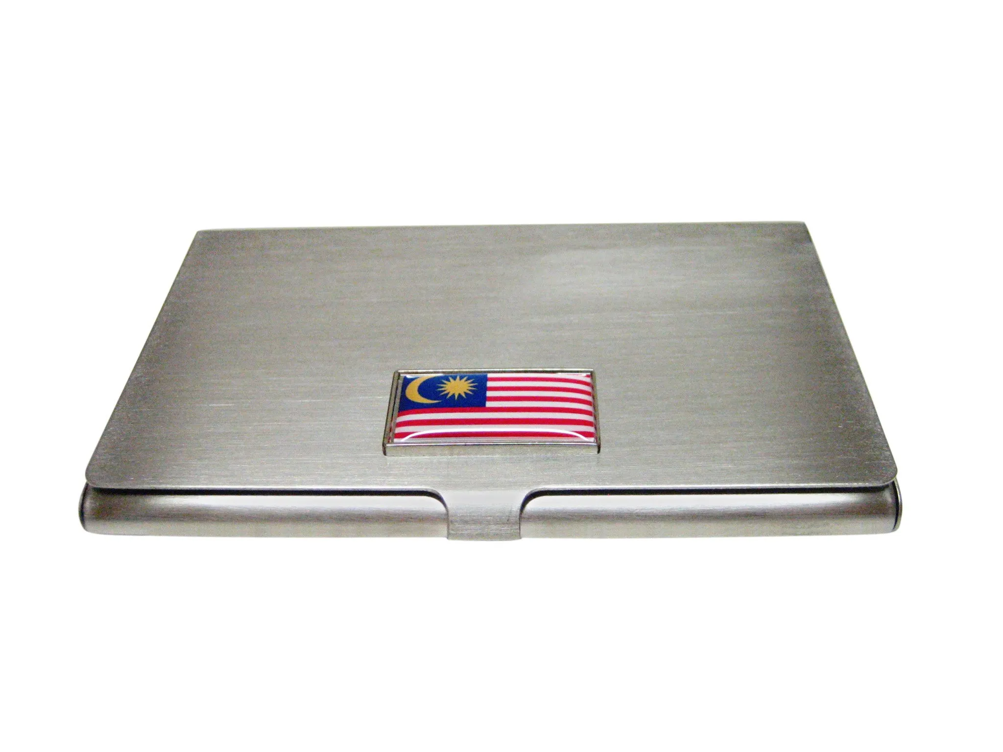 Thin Bordered Malaysia Flag Pendant Business Card Holder
