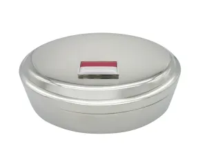 Thin Bordered Monaco Flag Pendant Oval Trinket Jewelry Box