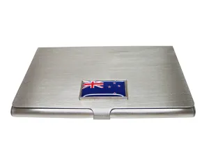 Thin Bordered New Zealand Flag Pendant Business Card Holder