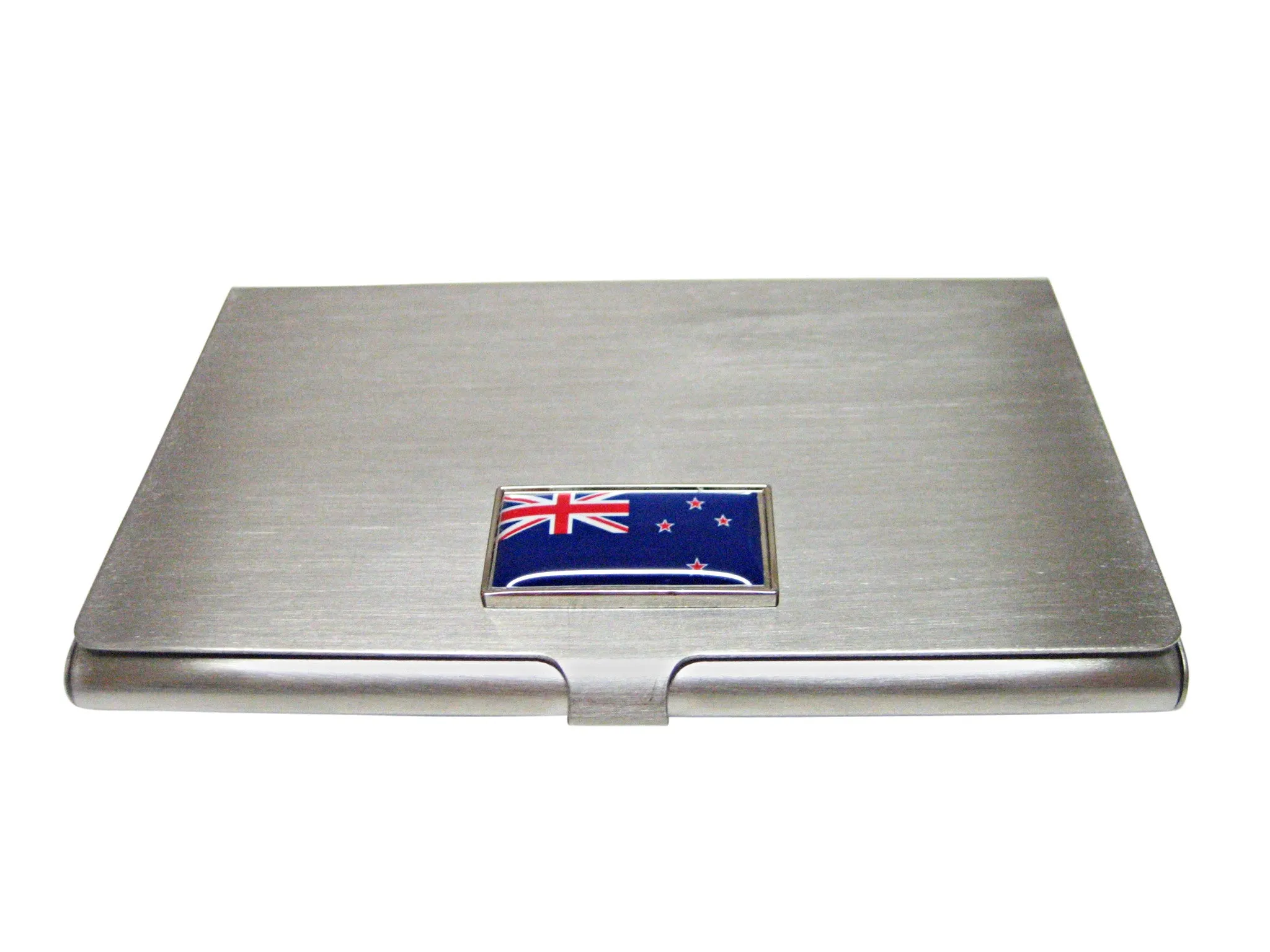 Thin Bordered New Zealand Flag Pendant Business Card Holder