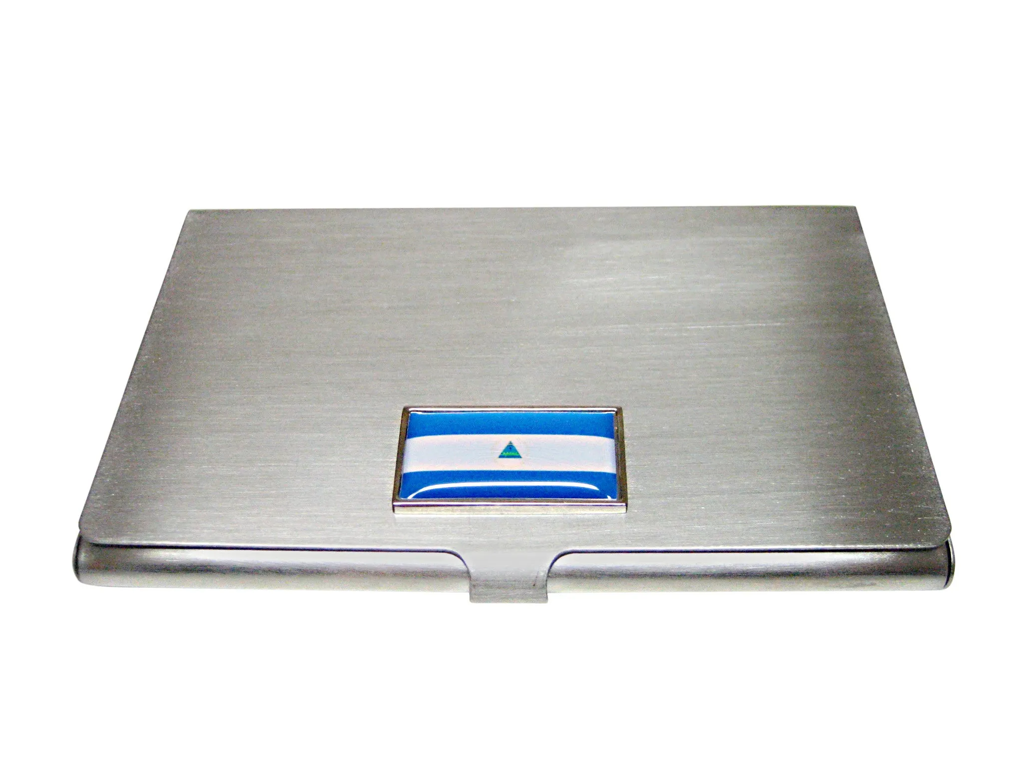 Thin Bordered Nicaragua Flag Pendant Business Card Holder