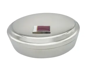 Thin Bordered Qatar Flag Pendant Oval Trinket Jewelry Box