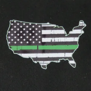 Thin Green Line America Outline Vinyl Decal