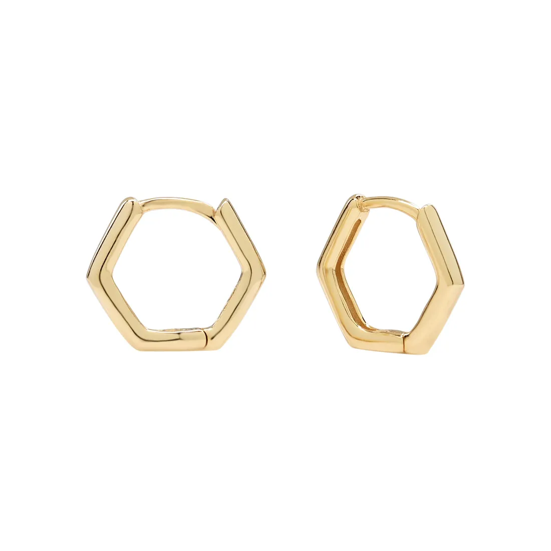 Thin Hexagon Huggies