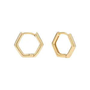 Thin Hexagon Huggies