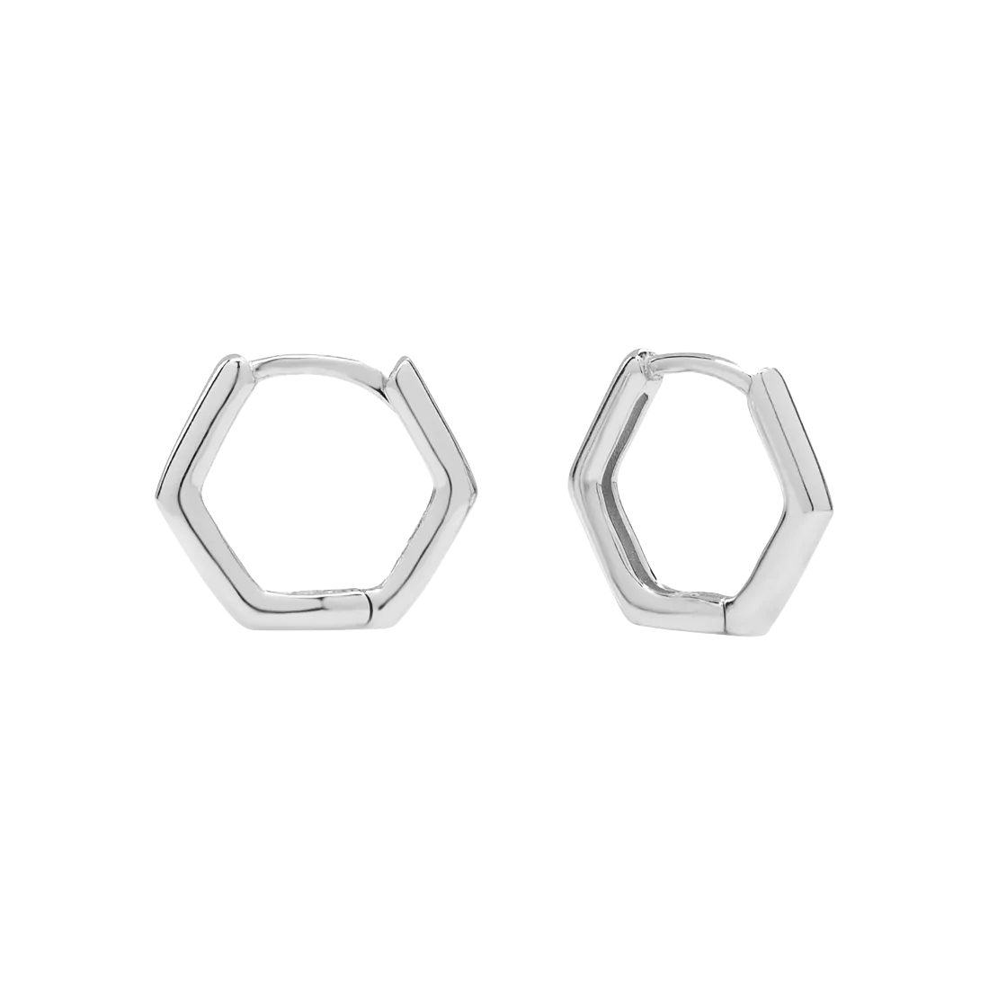Thin Hexagon Huggies