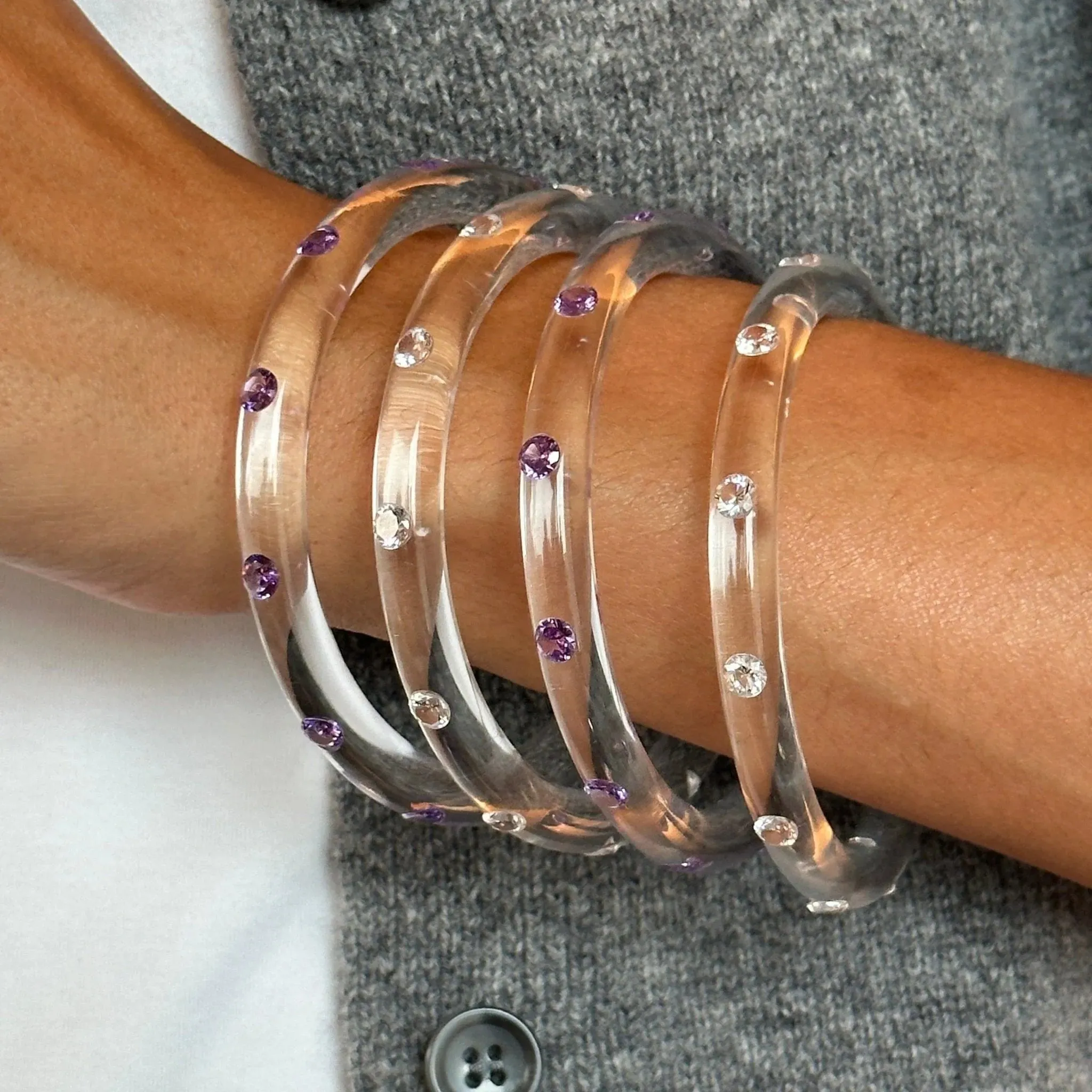 Thin Lucid Bangle, Purple