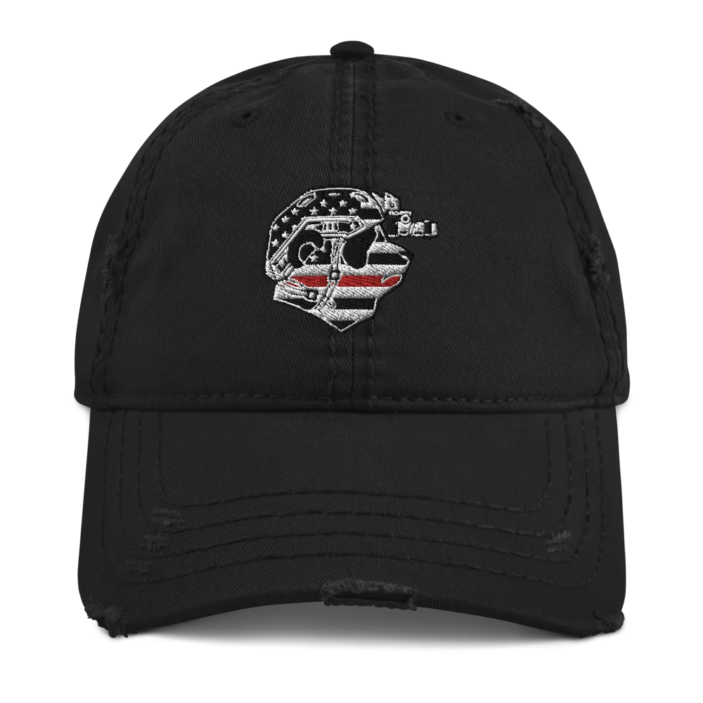 Thin Red Line Distressed Dad Hat
