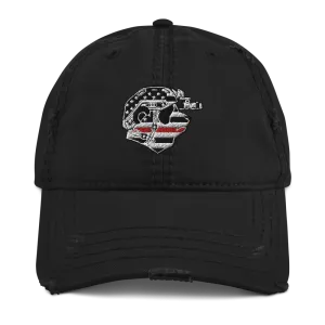 Thin Red Line Distressed Dad Hat